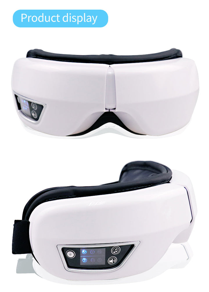 Vibrating eye massager with air pressure and heat, enhancing relaxation