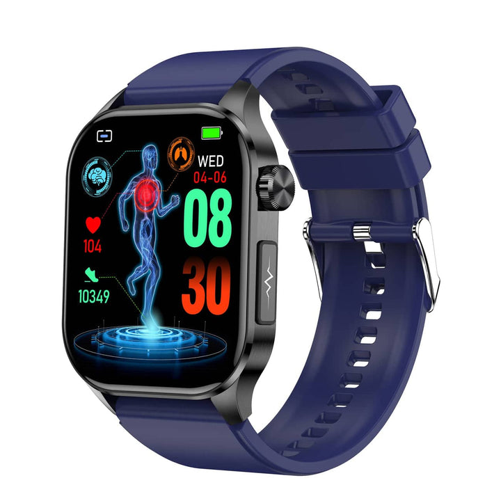 Unisex smartwatch for ECG, blood pressure & fitness tracking. Essential health monitoring wearable gadget.
