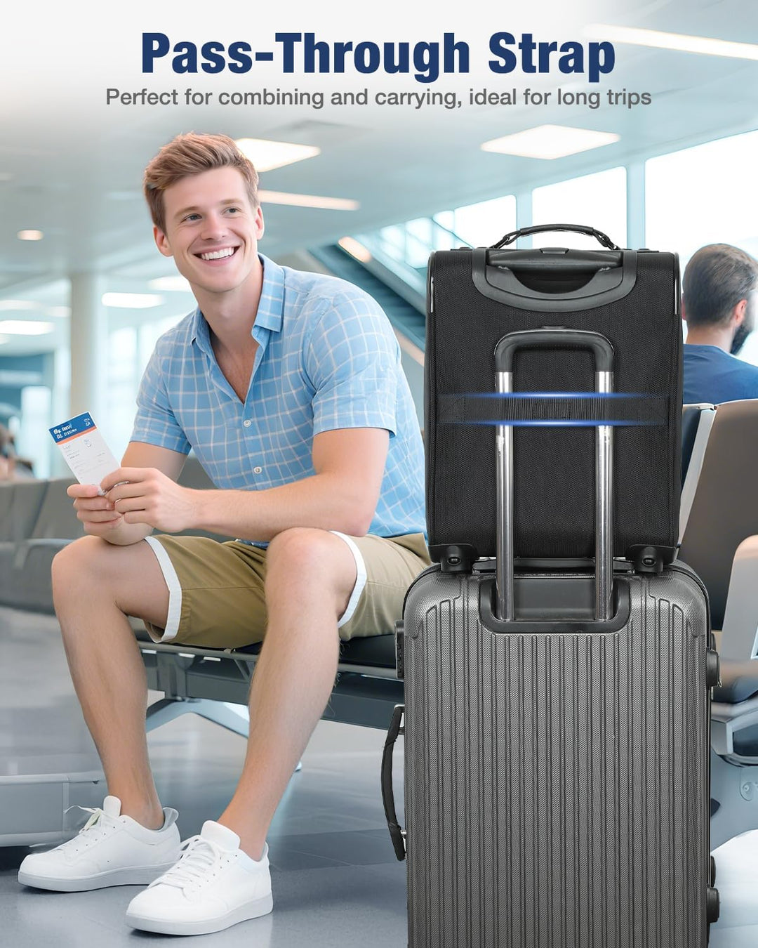 Versatile unisex softside carry-on suitcase, lightweight & expandable, with 360° spinner wheels for any traveler.