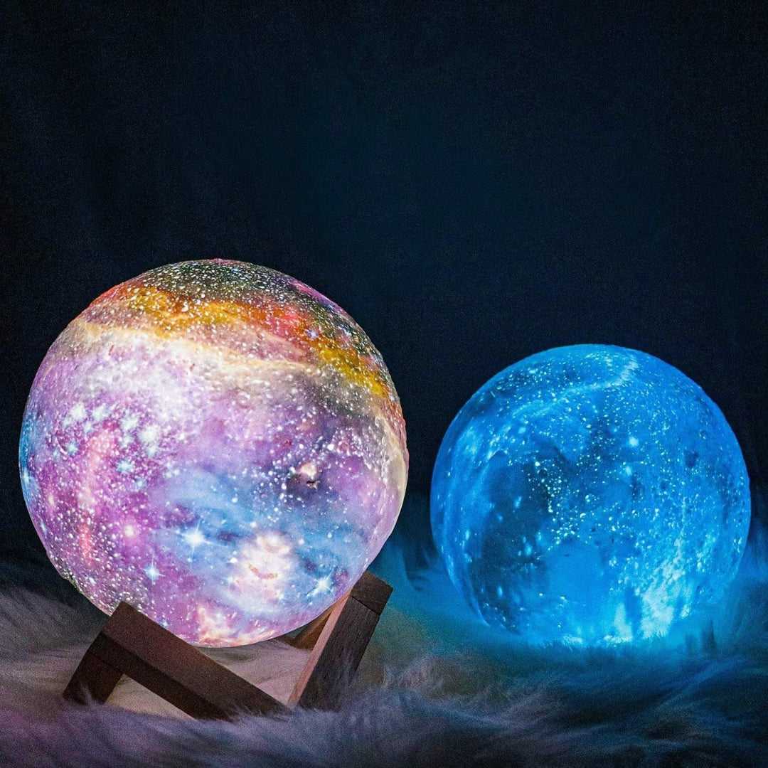 Rechargeable Star Night Lamp on a beside table, creating a celestial ambiance, perfect bedroom decor gift.