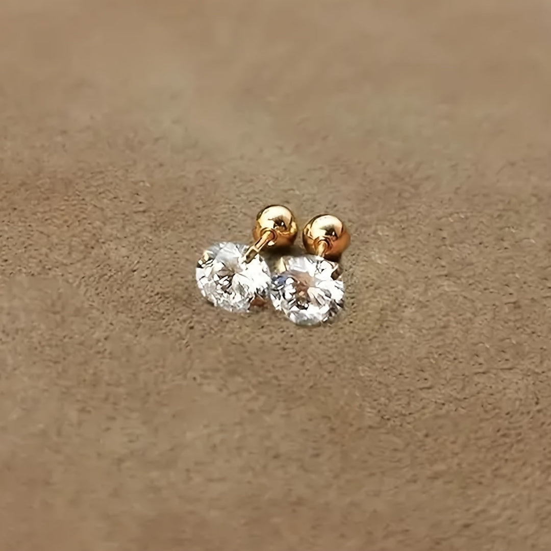 High-quality titanium steel stud earrings, showcasing brilliant zirconia. Durable unisex jewelry for long-lasting wear.