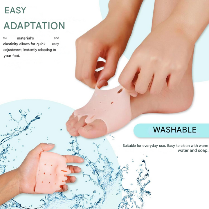Soft silicone toe spreaders with cushion pads for effective bunion pain relief, plantar fasciitis, and foot alignment.