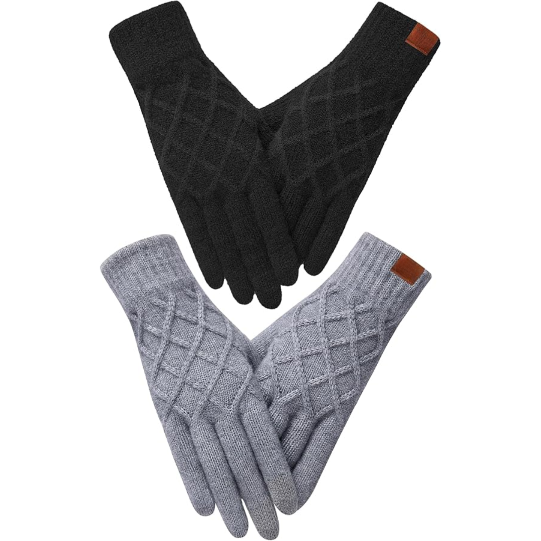 Male hand wearing a black ArcticTap thermal knitted touchscreen glove