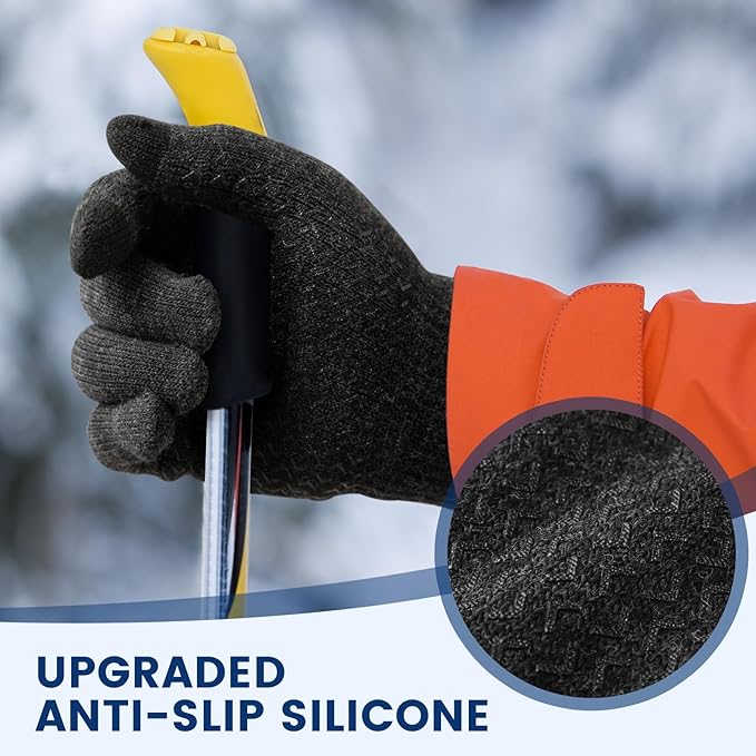 Durable unisex thermal winter gloves, designed for warmth & smartphone use during outdoor adventures.