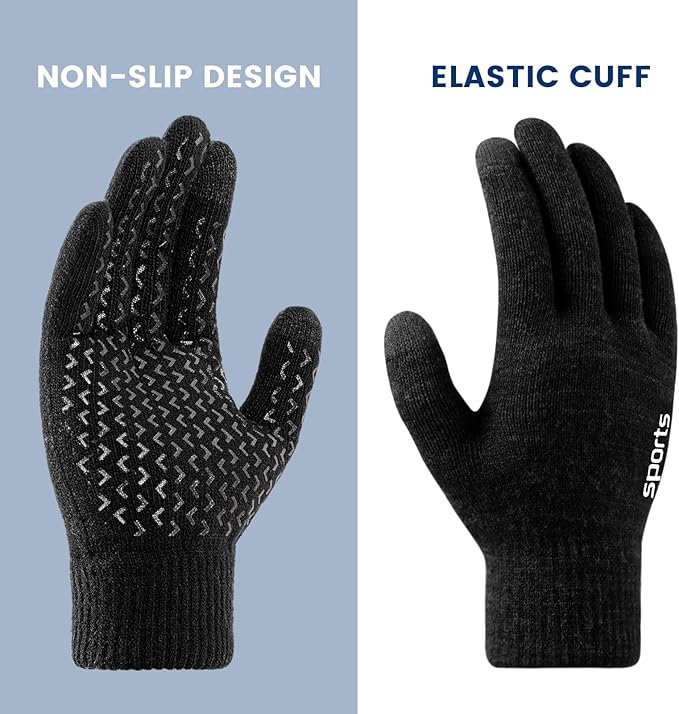 Ultimate warmth & convenience: thermal touchscreen gloves for winter sports, cycling, & everyday wear.