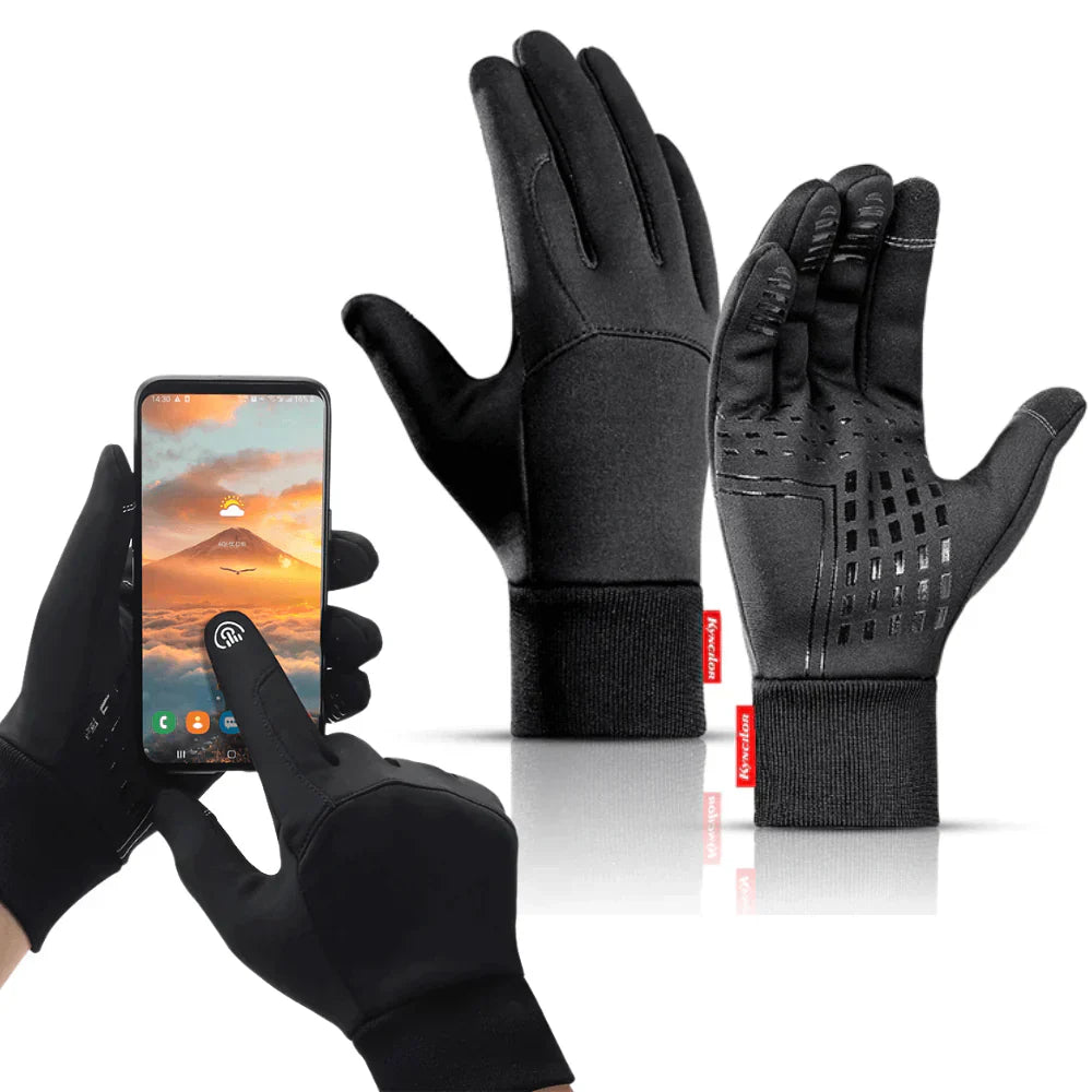 Unisex touchscreen winter gloves for men and women, black, thick, and warm for outdoor activities
