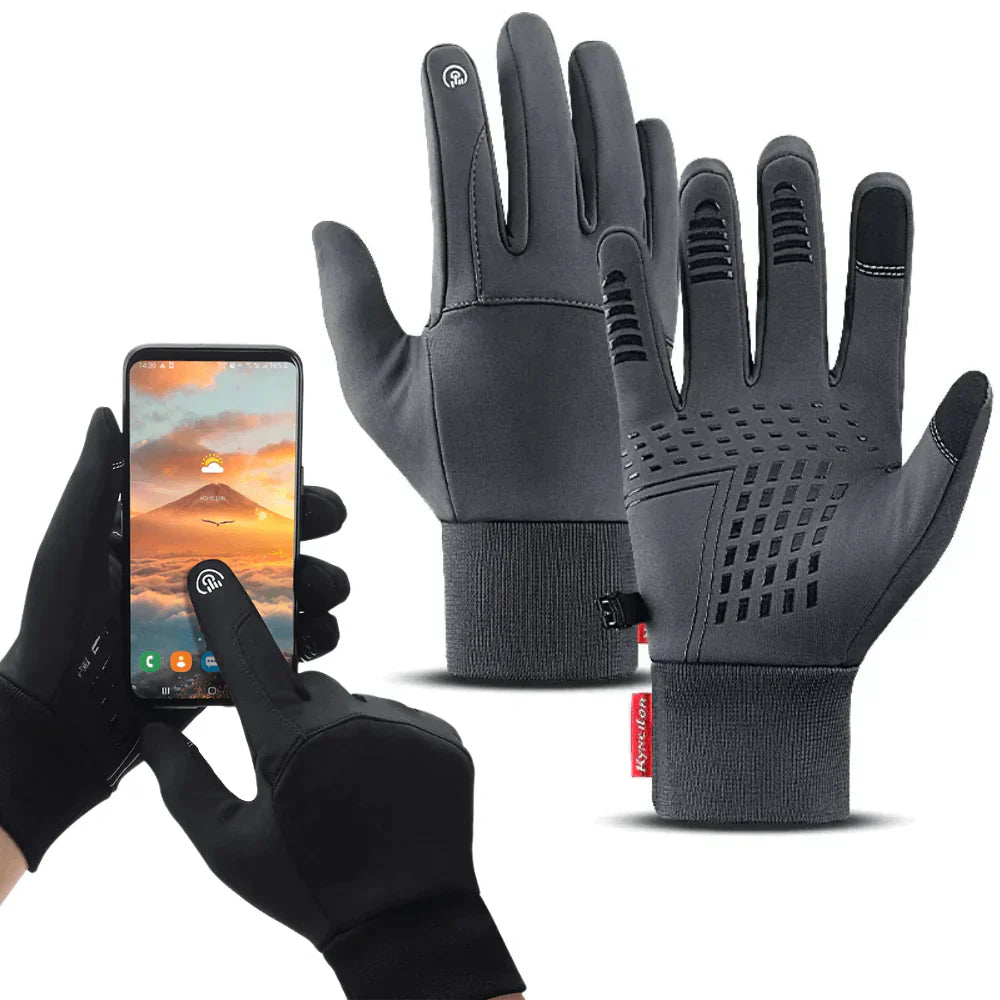 Waterproof windproof cycling gloves with touchscreen compatibility, ideal for winter sports