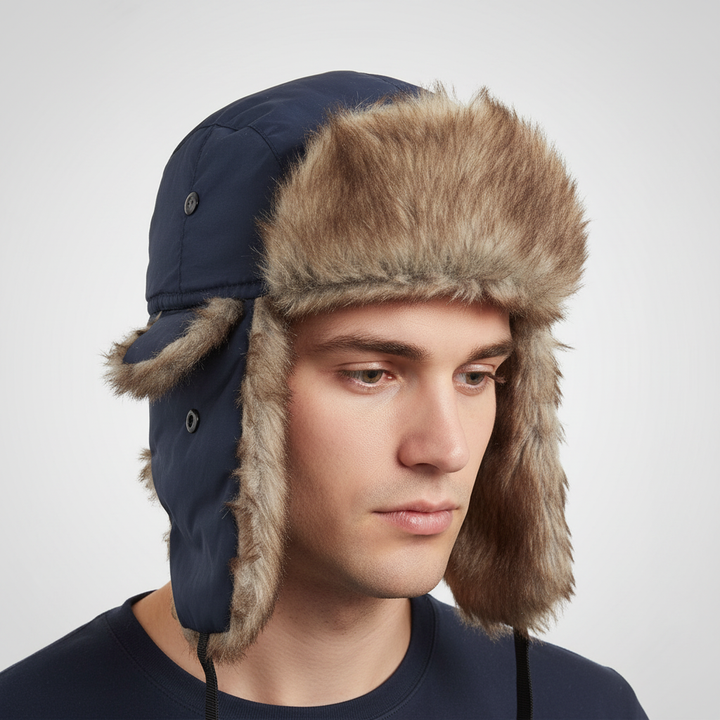 Unisex TrapperCozy snow hat, windproof and warm with comfortable faux fur ear flaps