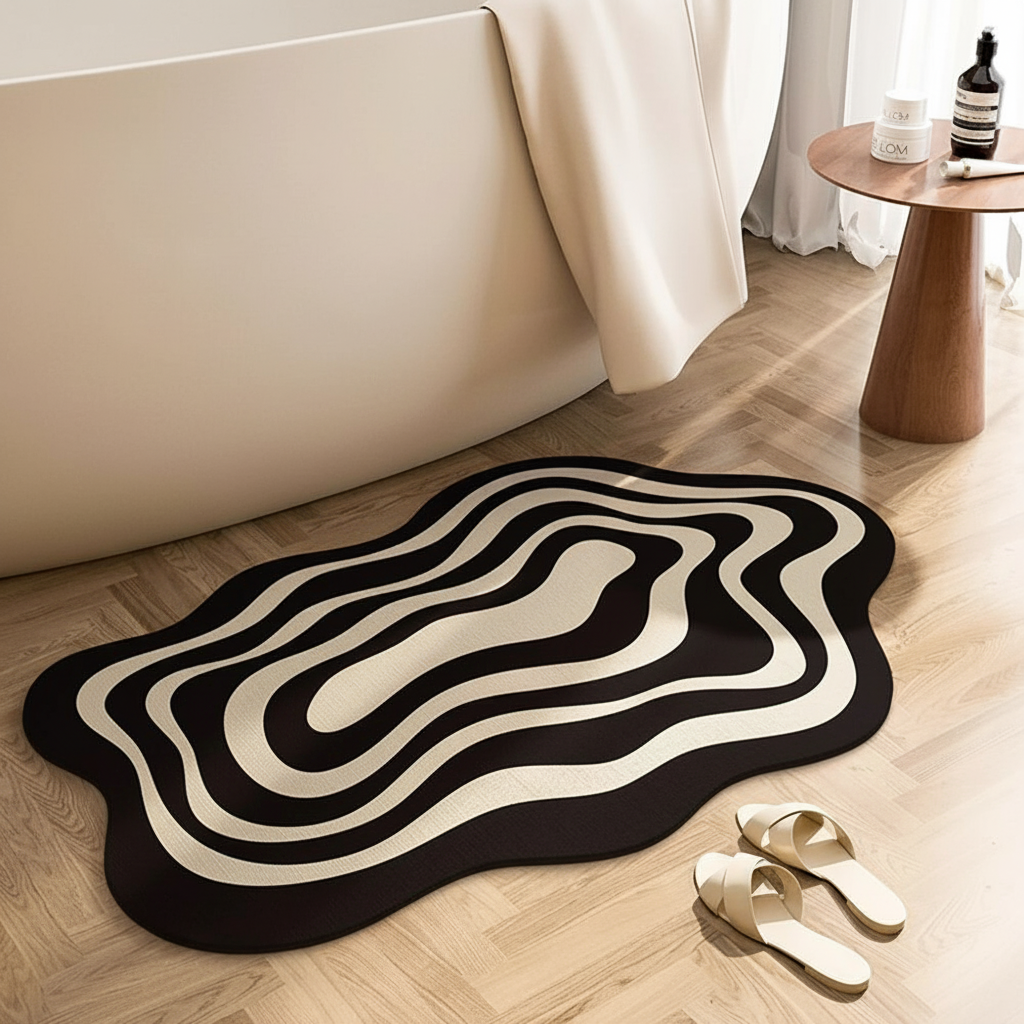 Unisex ultra absorbent Waterfall Bath Mat, quick dry, non-slip, hygienic, cushioned home decor.