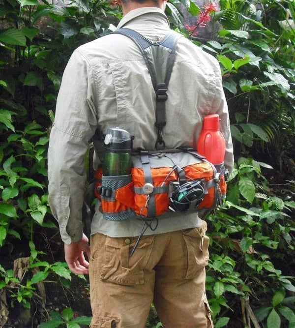 Close-up of the waterproof fabric of the Ultralight Outdoor Waist Bag, showcasing durability and texture