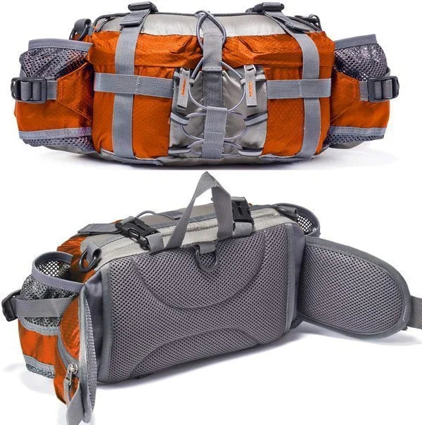 Black Ultralight Waterproof Outdoor Waist Bag, angled view, emphasizing its sleek design and portability