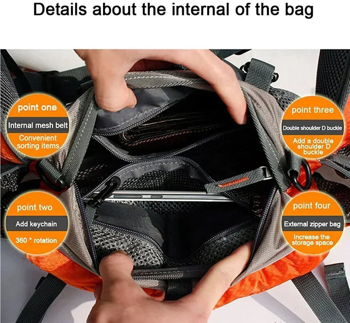 Unisex outdoor belt bag in black, waterproof and ultralight for running and travel.