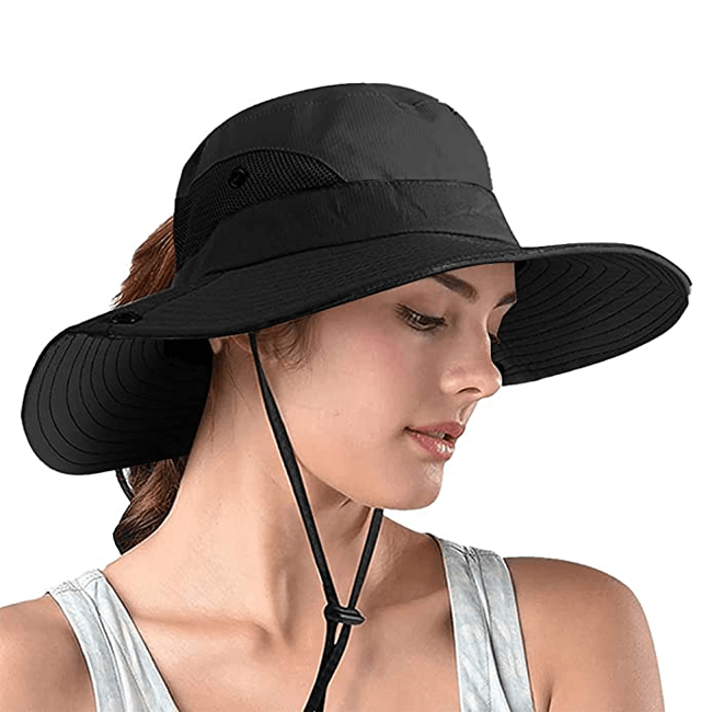Outdoor unisex hat, UV protection foldable bucket hat with visor, great for sun