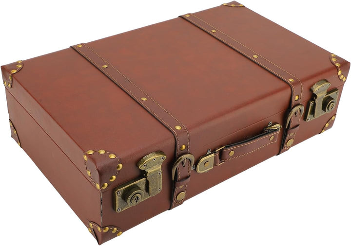Retro leather carry-on overnight case, unisex design for travel luggage, featuring a secure lock.