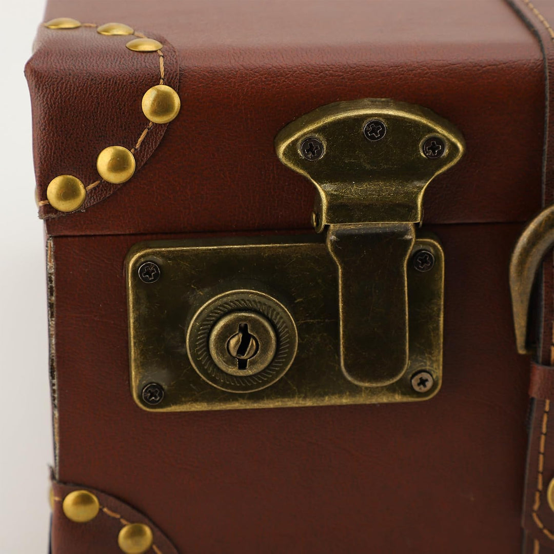 Carry-on vintage leather overnight case with alloy lock, perfect for mens travel and stylish trips