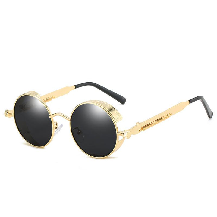Classic retro style unisex polarized sunglasses, bronze frame, UV400 protection eyewear.