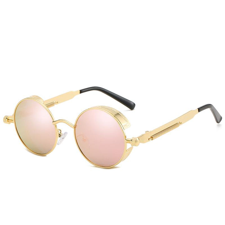 Bronze retro vintage sunglasses with polarized lenses, UV400 for optimal outdoor vision.
