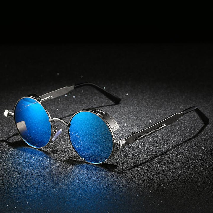 Stylish bronze alloy frame vintage sunglasses, polarized lenses, UV400 protection for men & women.