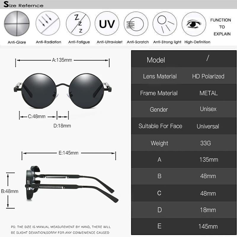 Vintage Savino polarized sunglasses, unisex design, bronze alloy frame & UV400 sun protection.
