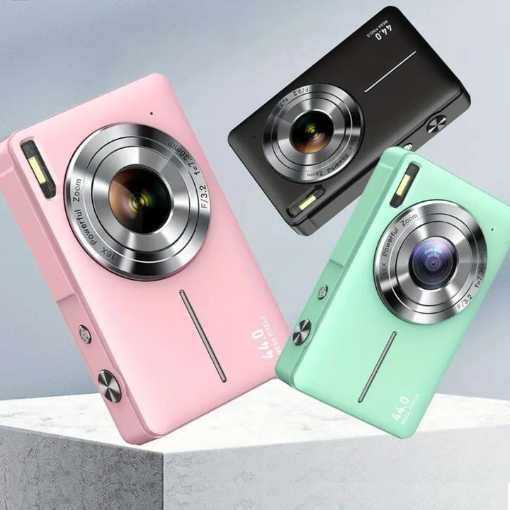 Unisex vintage style digital camera, compact for travel, 1080p video & high-res photos.