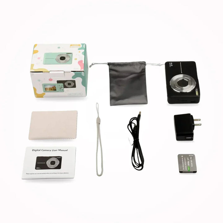 Cool vintage camera gadget, high-res digital photography, 1080p video, easy memory capture.