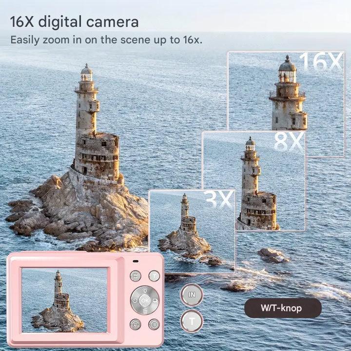 Unisex vintage digital camera, compact point and shoot for travel, high resolution photos, 1080p video.