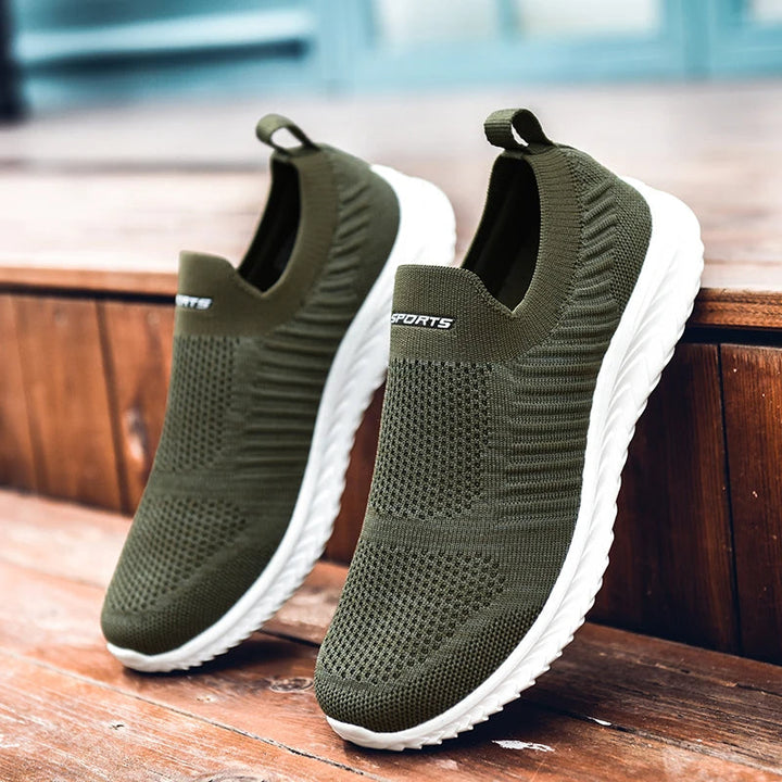 Orthopedic slip-on shoes, lightweight & comfortable, ideal for foot pain and arch support.