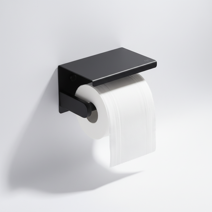 Unisex Wall-Mounted Toilet Paper Holder with Shelf