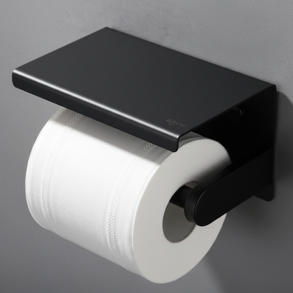 Unisex Wall-Mounted Toilet Paper Holder with Shelf