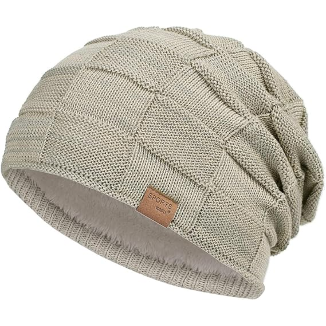 Warm knitted slouch beanie hat, a perfect winter accessory for both men and women