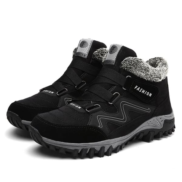 Unisex warm waterproof winter snow boots with non-slip soles for cold weather protection.