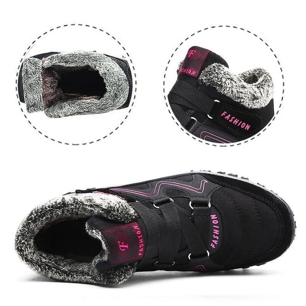 Gray unisex winter boots, waterproof, warm, non-slip, offering superior snow protection.