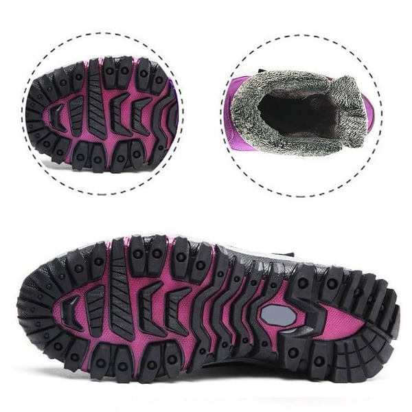 Fashionable unisex warm waterproof snow boots, durable & cozy for winter outfits.