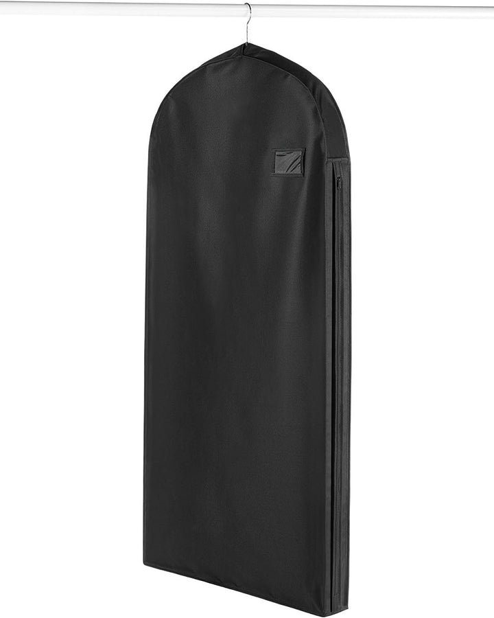 Zippered garment bag, water-repellent for travel. Protects clothes, suits & gowns. Unisex with extra pocket.