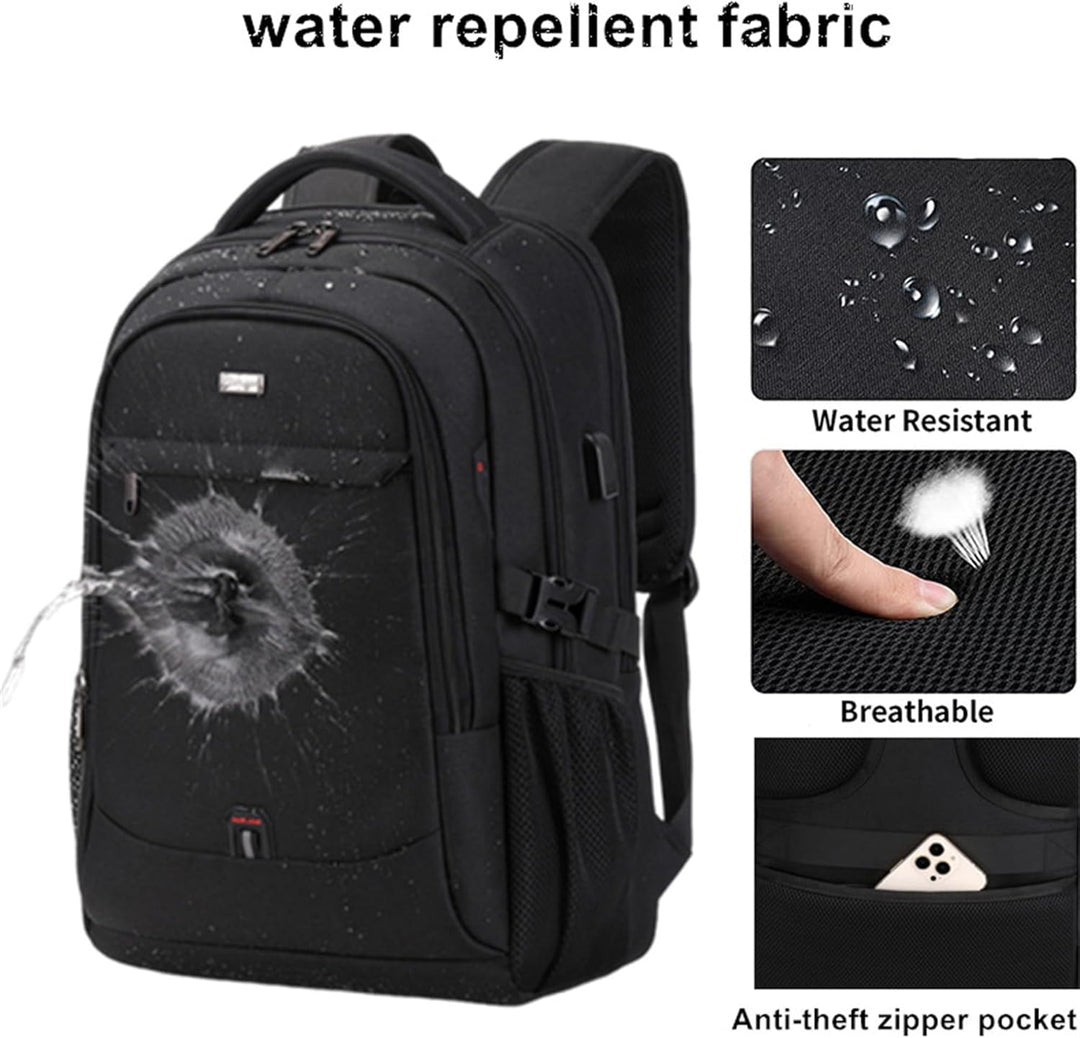Organized commuter backpack, water-resistant, with secure laptop sleeve, great for daily use.