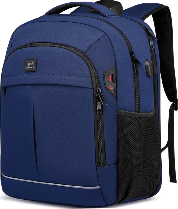 TechPro water-resistant laptop backpack with USB, anti-theft, great for students & professionals.