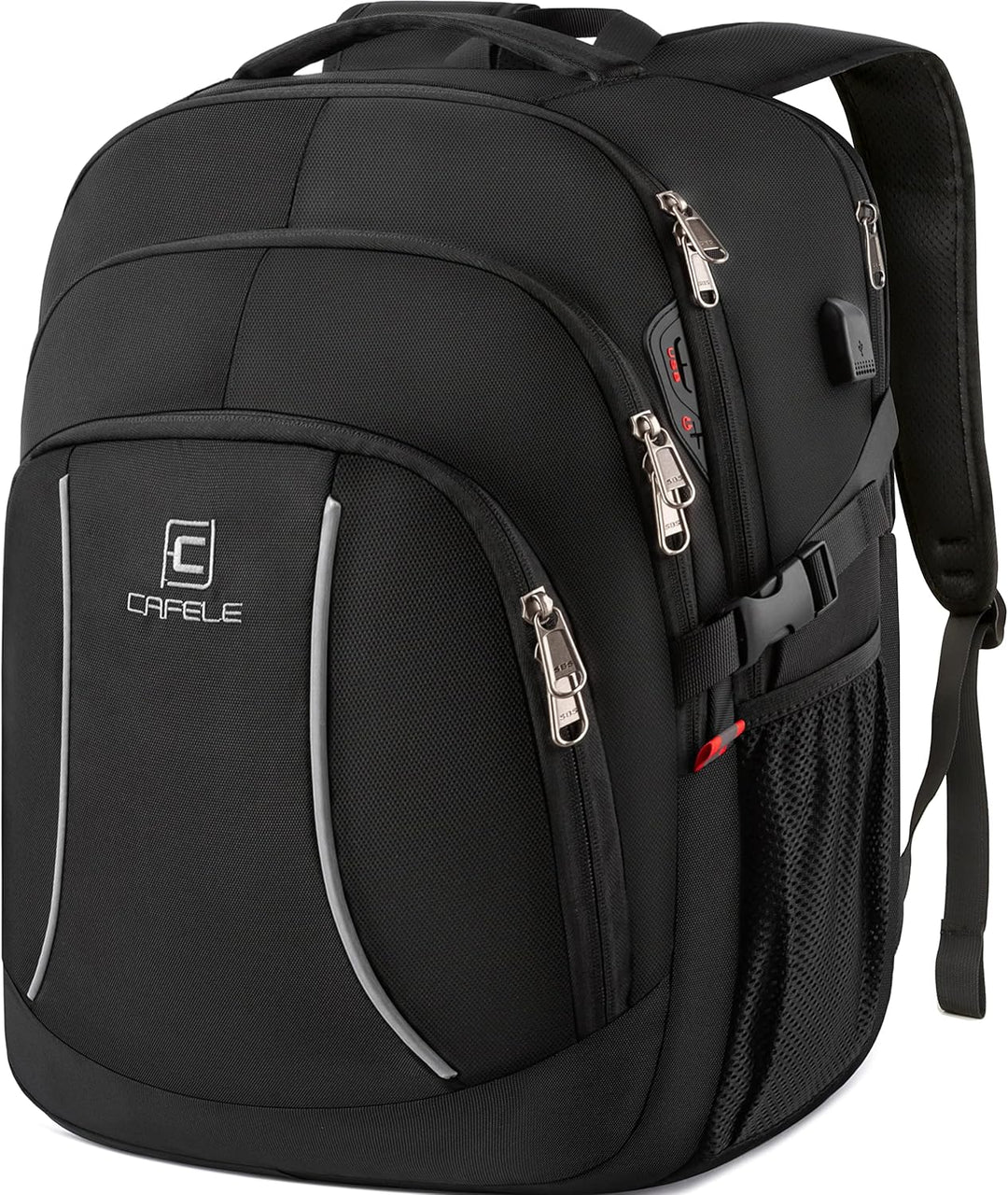 Everyday unisex water-resistant backpack, anti-theft, USB charging, keeps your laptop safe.