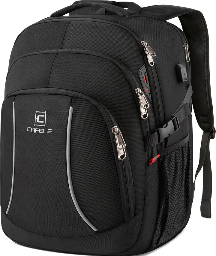 Everyday unisex water-resistant backpack, anti-theft, USB charging, keeps your laptop safe.