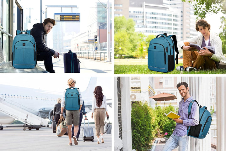 Secure water-resistant school backpack for laptops, anti-theft design, and integrated USB charger.