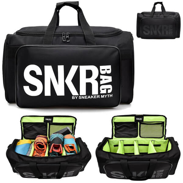 Spacious sneaker bag with ventilated compartment, ideal for gym, sports, and daily gear.