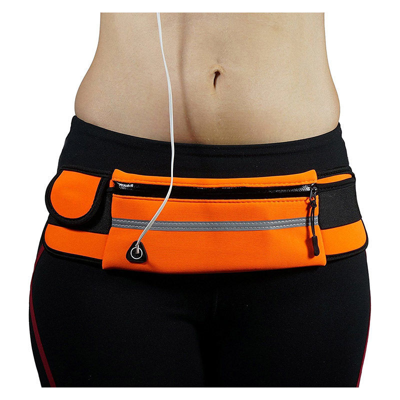 Adjustable running waist belt for all sizes. Water-resistant sports bag & phone holder for fitness.