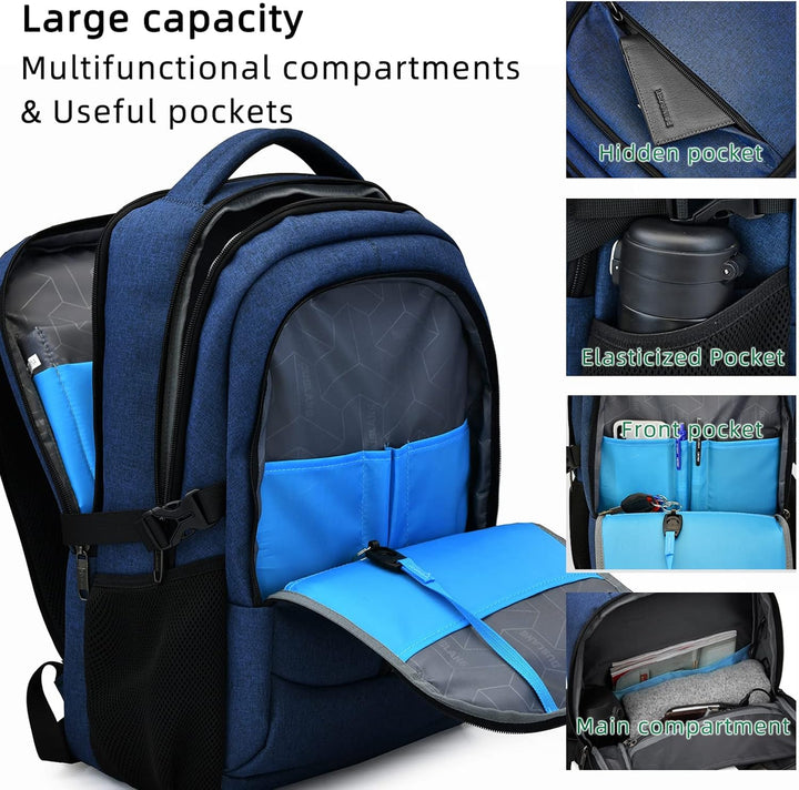 Anti-theft laptop backpack, perfect for daily commute, college, or work.