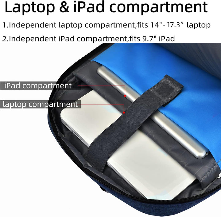 Modern carry-on travel backpack for men & women, with integrated USB port.