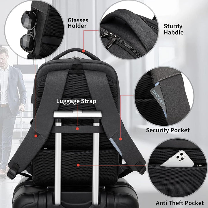 Organized daily use backpack, water-resistant & ready for your laptop.