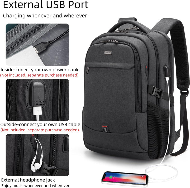 Spacious water-resistant travel bag, ideal for laptops & organized essentials.