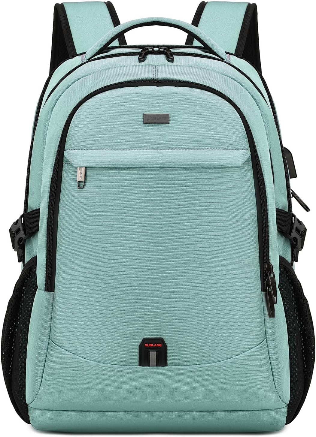 Versatile work backpack with padded laptop sleeve & USB charging functionality.