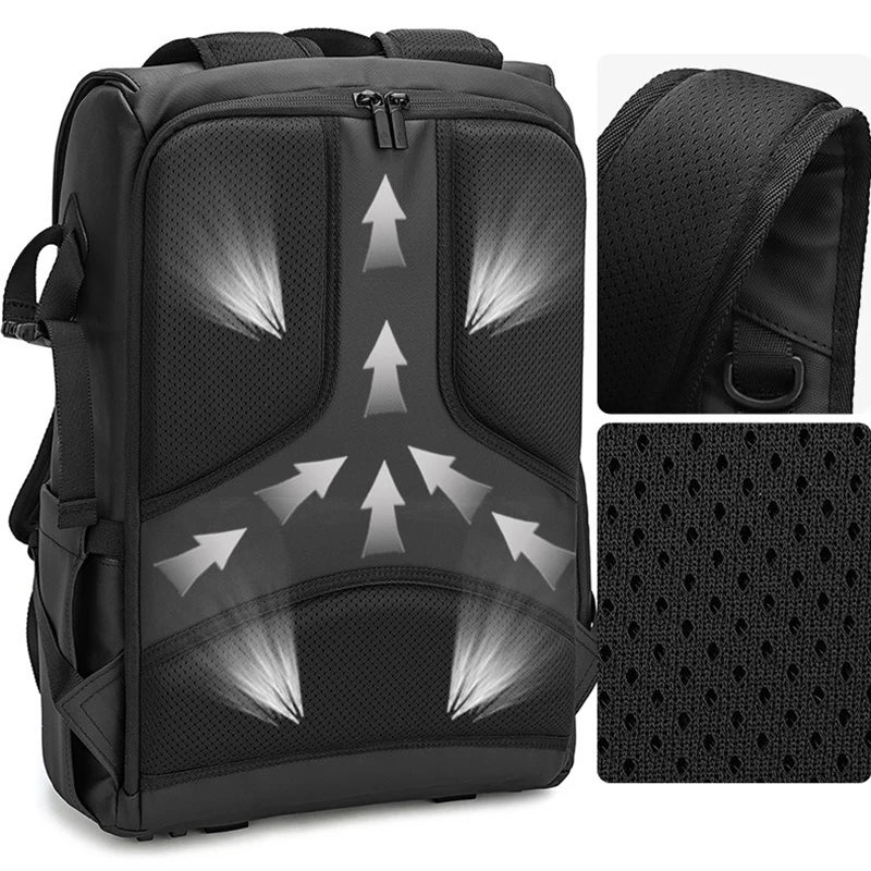 Waterproof camera shoulder bag, large capacity, for drone and photography gear, side view with pocket detail