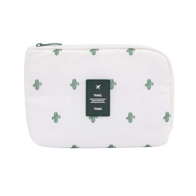 Unisex waterproof electronic gadget travel organizer with cables & power bank inside