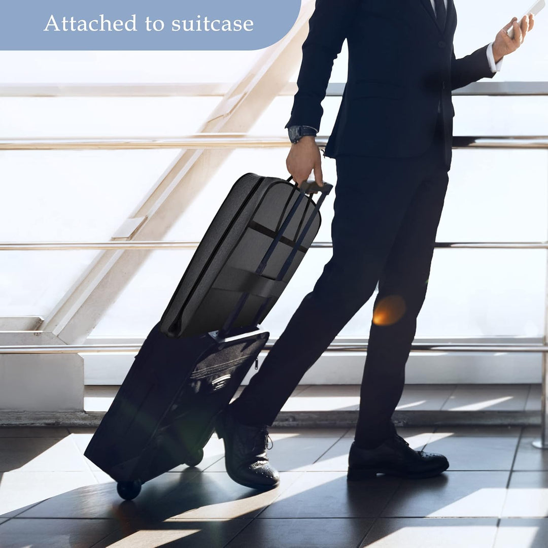 Foldable Oxford waterproof travel garment bag. Perfect suit cover for business trips & wrinkle-free clothing storage.
