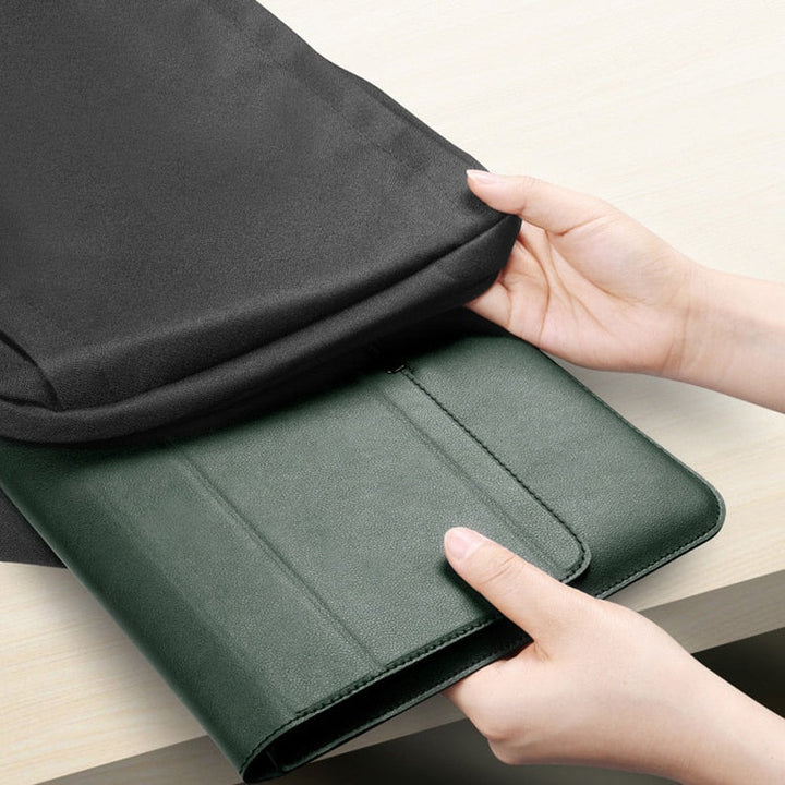Slim Veltro laptop case with magnetic closure, waterproof & shockproof for secure tech protection.